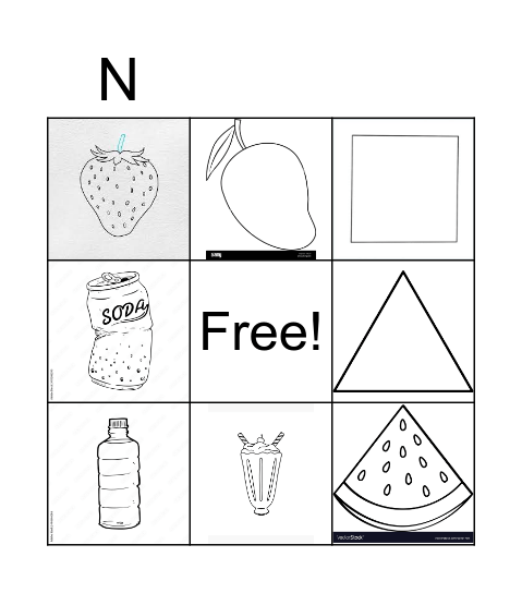 FRUITS AND DRINKS Bingo Card