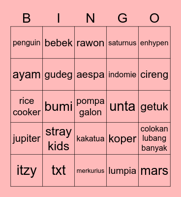 Bingo azura Bingo Card