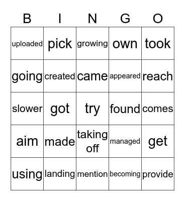 social media Bingo Card