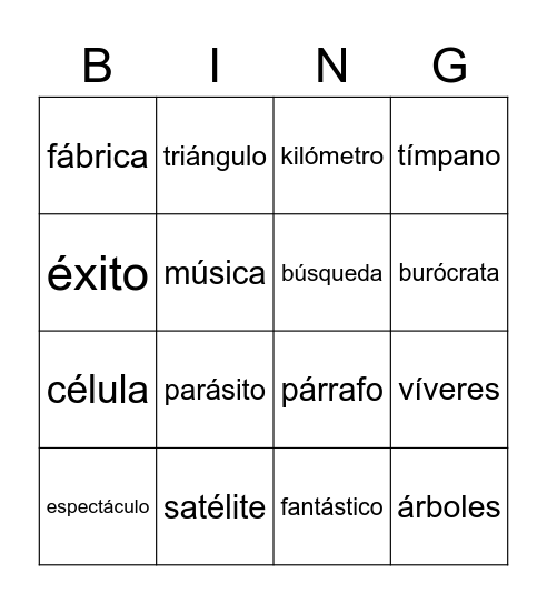 Lista 29 - 6to Bingo Card