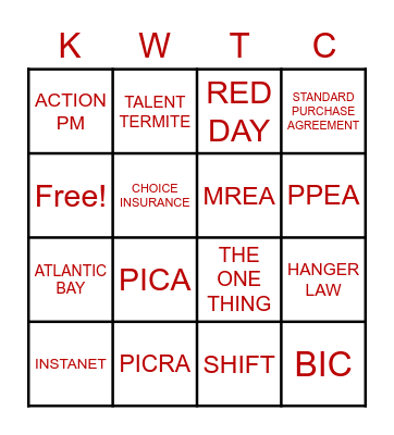RED DAY BINGO Card