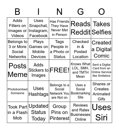 Making Connections Everyday! Bingo Card