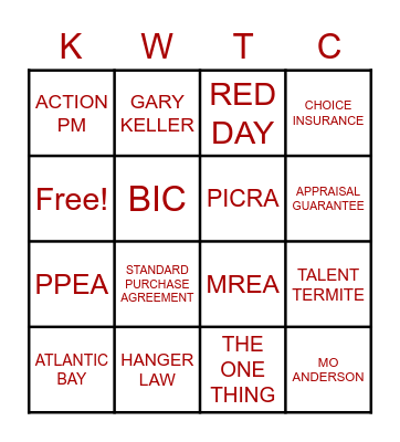 RED DAY BINGO Card