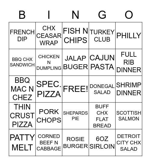 ENTRE Bingo Card