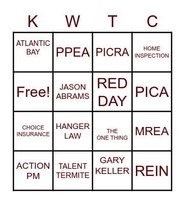 RED DAY BINGO Card