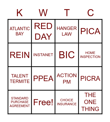 RED DAY BINGO Card