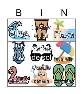 La playa Bingo Card
