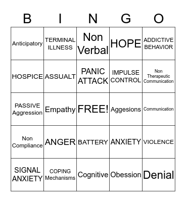 Psychology of Human Relations  Bingo Card