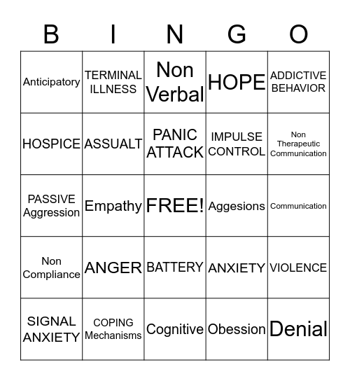 Psychology of Human Relations  Bingo Card