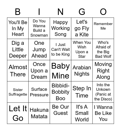 Bibbidy-Bobbity-Boo Bingo Card