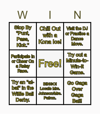 PRIDE DAY BINGO Card