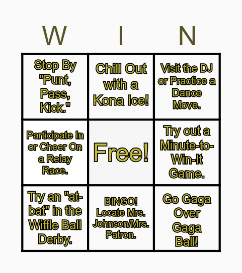 PRIDE DAY BINGO Card