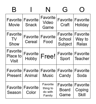 Getting to Know You BINGO! Bingo Card