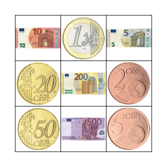 L'Euro Bingo Card