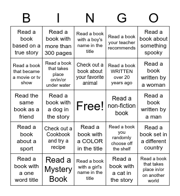 Library Bingo Card