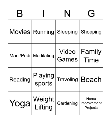 Beango! Bingo Card