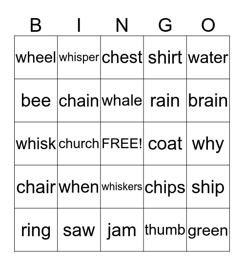 wh Bingo Card