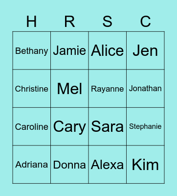 HRSC Fun Facts! Bingo Card