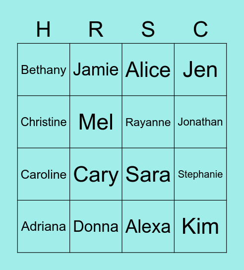 HRSC Fun Facts! Bingo Card