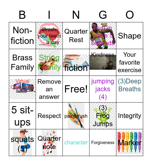 Enhancement Bingo Card