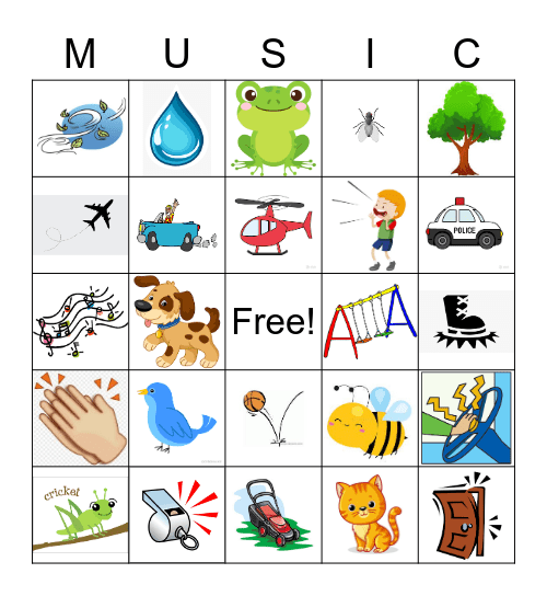 MUSIC Class Bingo Card