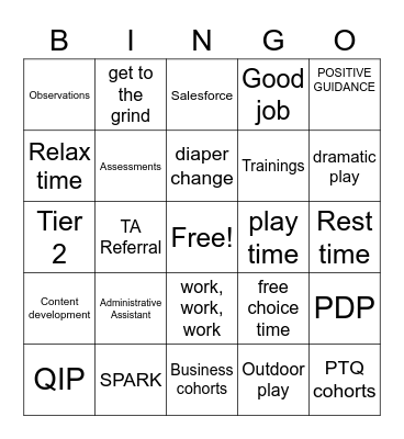 FAMILY CHILDCARE HOMES Bingo Card