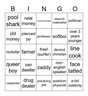 bingo bois Bingo Card