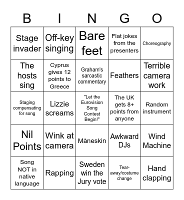 Euro-Bingo Card