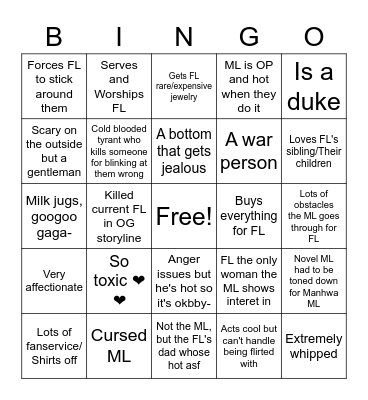 Everyone's favorite ML traits Bingo Card