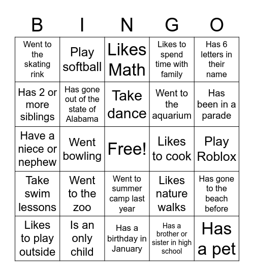 Jewels/Junior Culturama Meeting Bingo Card