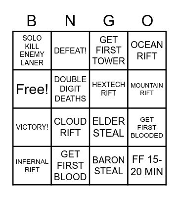 Big Sclvse Bingo Card