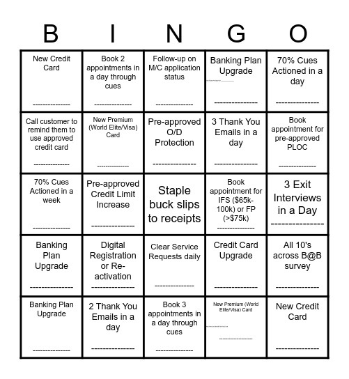 Bingo Lite Bingo Card