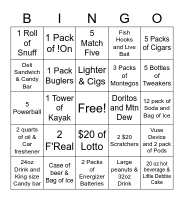 Suggestive Selling Cashier Bingo Card