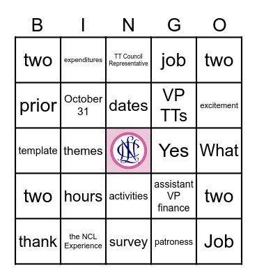 Social-Cultural Bingo Card