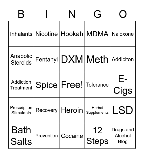 Fresh Start Bingo Card