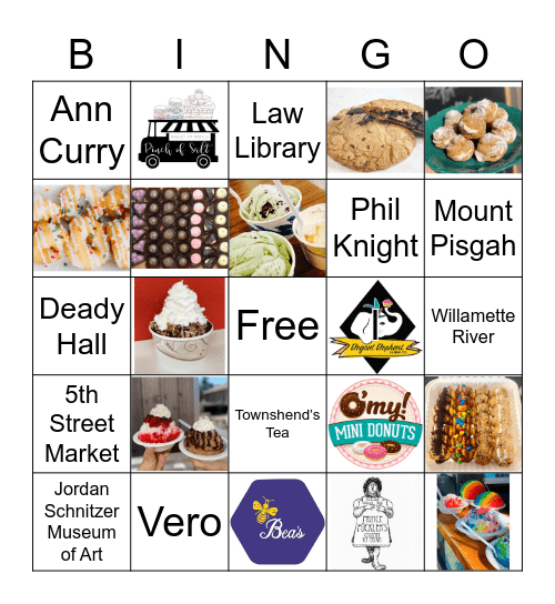 Eugene "Dessert" Bingo Card
