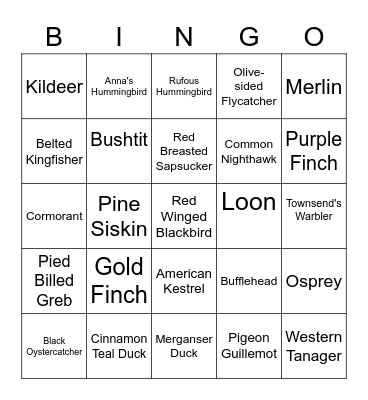 Birdie BINGO - San Juan Island 2022 Bingo Card