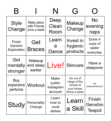 Summer Suffering Bingo Card