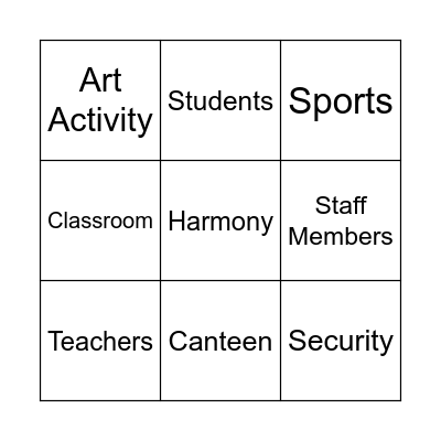 Our Schools, Our Stories Bingo Card