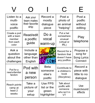 VoiceTeam 2022 Round 2 Bingo Card