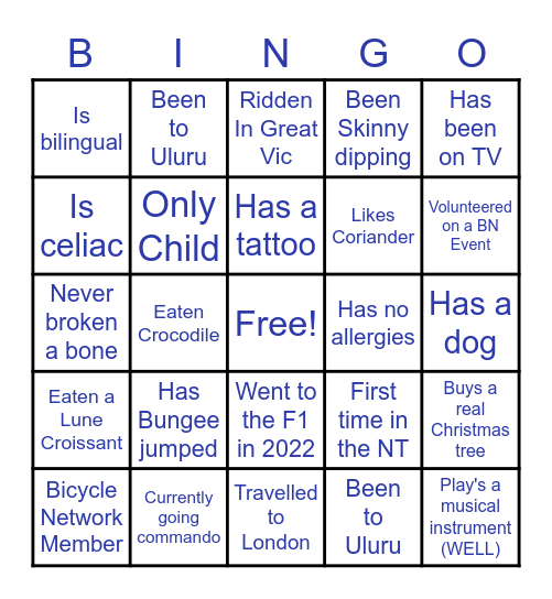 GREAT TOP END ESCAPE Bingo Card