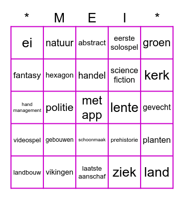 Dansen Rond De Meiboom Bingo Card