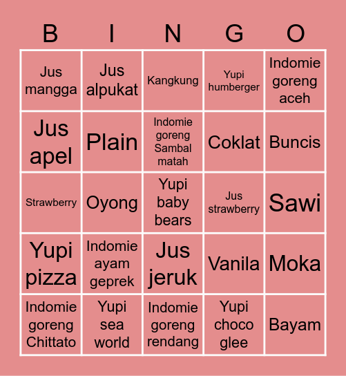 Pxroje_ Bingo Card