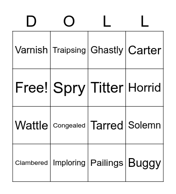 The Doll's House Bingo Card