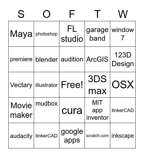 EAST SOFTWARE BINGO Card