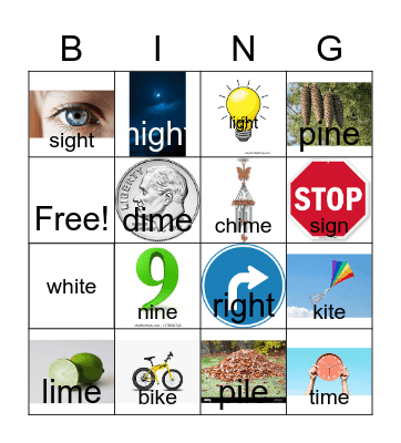 Long i BING Bingo Card