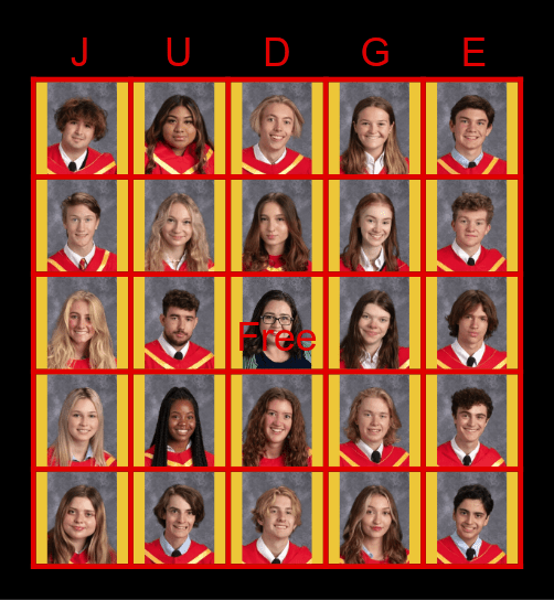 Judge Memorial Class of 2022 Graduation Bingo Card