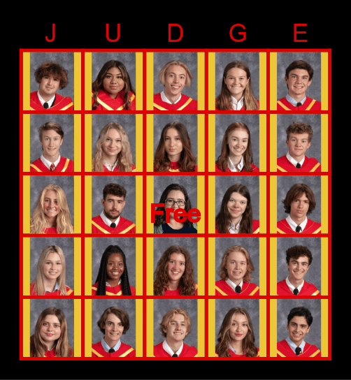 Judge Memorial Class of 2022 Graduation Bingo Card