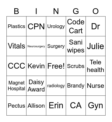 Ambulatory Edition Bingo Card