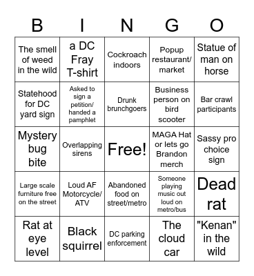 DC Bingo - May '22 Bingo Card